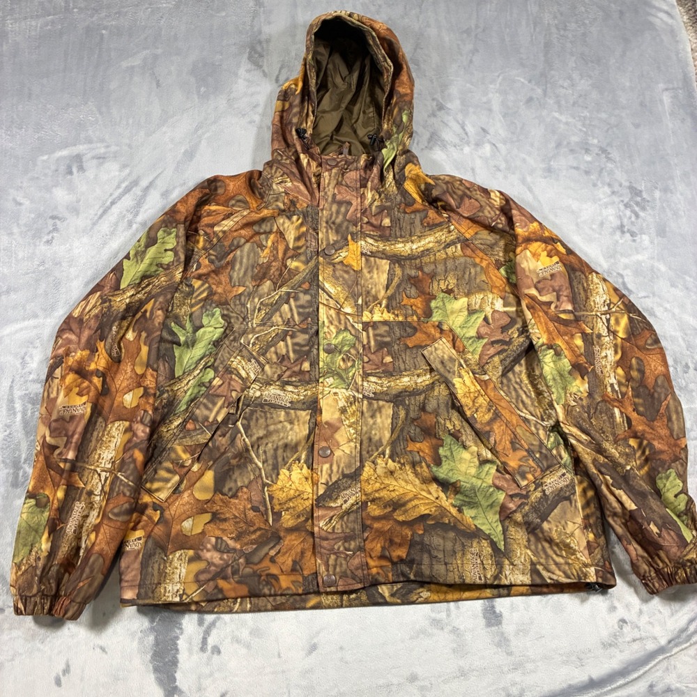 Herter's Hunting Jacket Mens XL Brown Advantage Timber Camo Hooded Full Zip